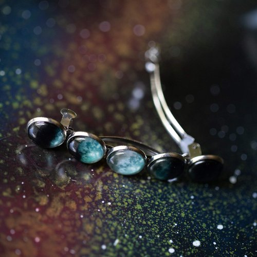 Moon Phase Barrette, Hair Clip, Celestial Jewelry, Lunar Cycle, Silver Accessory, Science and Teacher Gifts, Yugen Handmade