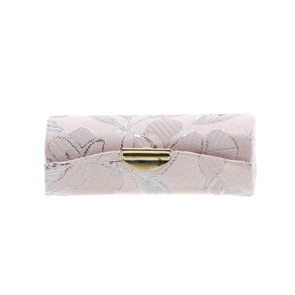 Motique Accessories Elegant Ladies Lipstick Case with Mirror Purse Lip Stick Holder Peach