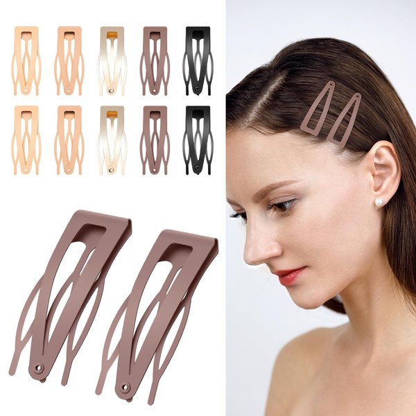 40 Pcs Double Grip Hair Clips, Sightor Metal Snap Hair Clips Hair Barrettes for Women Hair Making Salon Supplies Hair Accessories (Multicolor)