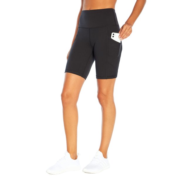 Marika Women's Odessa High Waist Tummy Control Bermuda Pocket Short, Black, Small