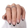 French Tip Press On Nails Almond - BTArtbox Press on Nails Short, Glue On Nails for New Years Gift, Supremely Fit & Natural Reusable Stick On Nails in 16 Sizes - 32 Fake Nails Kit, Black French