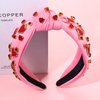 YAHPERN Valentine’s Day Headband for Women Red Pink Heart Knotted Headband Jeweled Rhinestone Crystal Wide Top Knot Hairband Valentine’s Day Hair Accessories Holiday Gifts (Pink)