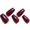 GLAMERMAID Press on Nails Short Coffin, Burgundy Glue on Gel Nails, 24Pcs Glossy Short Square Reusable UV Finish Fake Nails Acrylic False Nails Manicure Kits for Women Gift