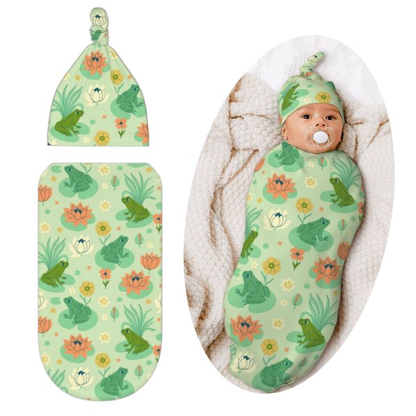 Jarverce Frog Swaddle Blanket, Unisex Baby Stuff, Soft Sleeping Bag Sack, Frog Baby Items Stuff
