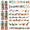 6 PACK Small Animal Figures Toys, 78 Pieces Realistic Mini Dinosaur Insect Sea Farm Reptile Wild Jungle Zoo Plastic Little Creatures Playset, Cake Topper Party Favors for Kids, Toddlers