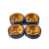 Abendor 4Pcs Rc Drift Wheels and Drift Tires for 1/28 Wltoys K969 K989 P929, Alloy Rc Drift Car Wheels with Hard Rubber Tires for 1/28 Kyosho Mini-Z Mini-Q HGD1 HGV1(Gold)