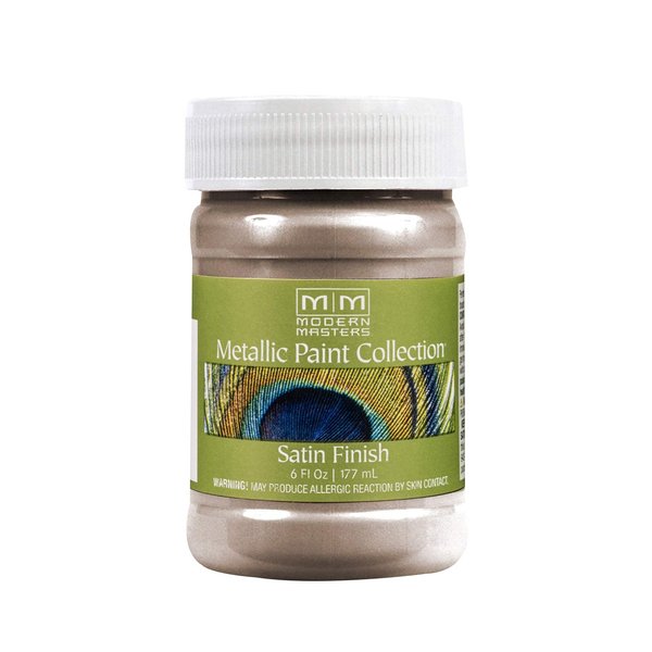 6 oz Modern Masters ME221 Warm Silver Metallic Paint Collection Water-Based Decorative Metallic Paint
