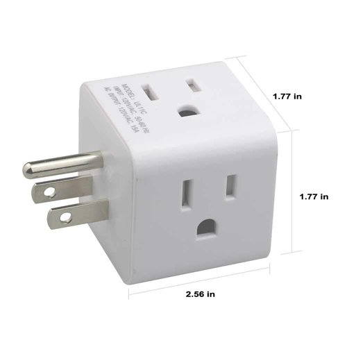 Multi Plug Outlet Extender, Vsanstar 3 Prong Wall Tap 4 Way AC Electrical Outlets Power Strip, Power Plug Splitter Grounded to USA Adapter for Home Office, Kitchen (USA Plug Outlet)