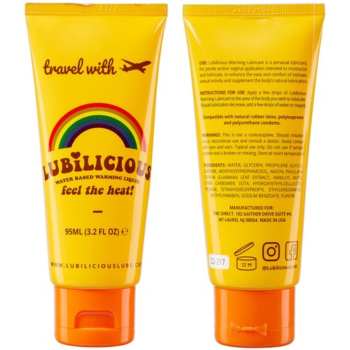 Lubilicious Warming Lube Flip Top Tube 3.2 oz – Water Based Lubricant for Gentle Warming Lubrification for Her – Personal Lubricant and Water Based Lube – Trusted Lubricants for Privacy