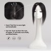 HAIRCUBE Remy Human Hair Toppers for Women, 100% 3.5in*4in Hand-Tied Hair Toppers with Swiss Lace Base 12in - Natural Black