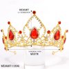 AHONEY Queen of Hearts Crown Gold Tiara for Women, Red Crown Crystal Royal Queen Crown Rhinestone Quinceanera Gothic Crown for Birthday Prom Halloween Party