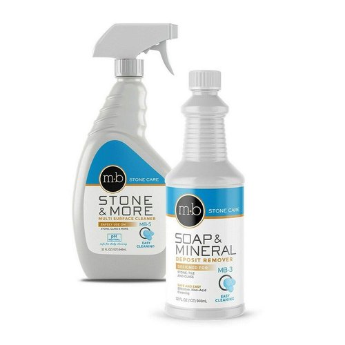 MB Stone Care Soap and Mineral Kit MB-5 Multi-Surface Cleaner and MB-3 Soap and Deposit Remover Ready to Use Bundle- for Cleaning (1Quart / 32FL OZ)