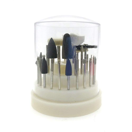 40 PCS low Speed Micro Polishing Drill Bits Include Tungsten Carbide Burr, Silicone Polishers, Diamond Burs, Hair Brush by ALLmuis