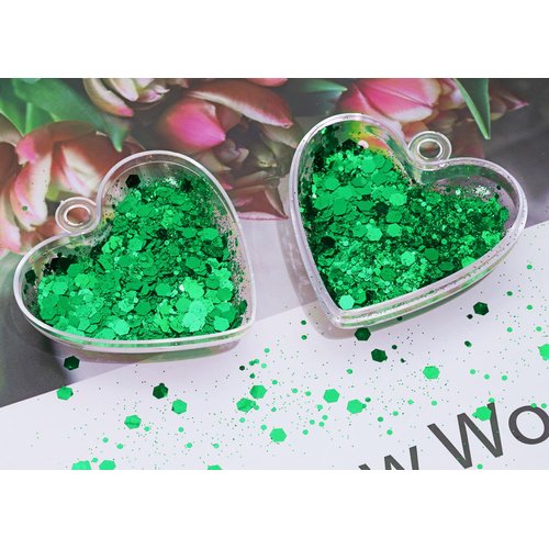 Penta Angel Chunky Glitter 50g/1.76oz Metallic Glitter Powder Craft Sequins Flakes for Resin Art Nail Makeup Face Body Festival Decoration (Green)