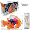 Tipmant Cute Electric Fish Toy Electronic Goldfish Animal Vehicle Car Auto Driving, Transparent Gears, Music, Flash Led Lights, Baby Toddler Kids Birthday Gifts