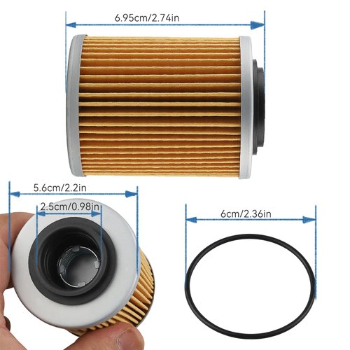 OCEAIR 420956123 X3 Oil Filter for Can Am Maverick X3 2017-2023 Max Turbo R RR 2019-2023 Renegade 1000r Ryker STD 600 900 ACE Ski-Doo Sea-Doo 2 Up 3 Up SBT 36-115#420956120 Includes O-Rings Pack of 2