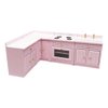 SXFSE Dollhouse Decoration Accessories,1:12 Dollhouse Miniature Furniture Wooden Kitchen Cabinet Set Freely Combined (Pink)