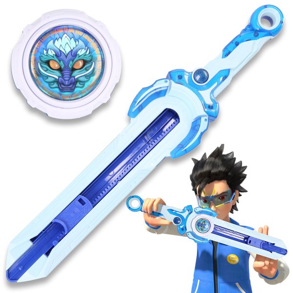 INFINITY NADO Bey Battling Blade Toys, Mini Nado Sword for Beginners, Spinning Top and Sword Launcher Battle Set Toys for Kids Ages 5-7 8-12, Bey Mini Battle Blade Brust Sword Toys for Boys, Blue