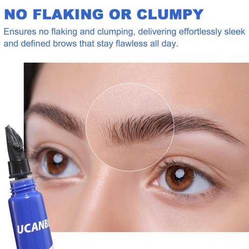 UCANBEMAKEUP No Flake Clear Eyebrow Gel, Eyebrow Glue Clear No Residue, Long-Lasting Extreme Hold Brow Gel, Built-in Head No Sticky Eyebrow Glue for Easily Apply
