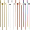 16 Pieces Metal Cocktail Picks for Drinks Martini Picks Cocktail Skewers 4 Inches Reusable Stainless Steel Bloody Mary Garnish Sticks (Silver,Rose Gold,Gold,Colorful)