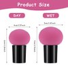 Sibba 4 PCS Makeup Eggs Sponge Beauty Blender Foundation Blending Make Up Concealer Applicator Cosmetic Face Eye Brush Set With Mini Handle Loose Powder Coverage Flat End Head Holder Kit