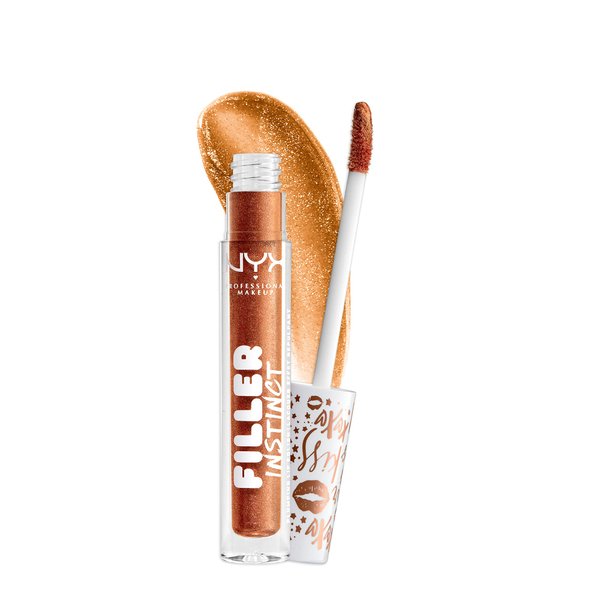NYX PROFESSIONAL MAKEUP Filler Instinct Plumping Lip Polish, Lip Plumper Gloss - New Money (Copper Gold)