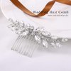 Jakawin Rhinestone Bride Wedding Hair Piece Crystal Hair Comb Bridal Hair Accessories for Women HC111 (Silver)