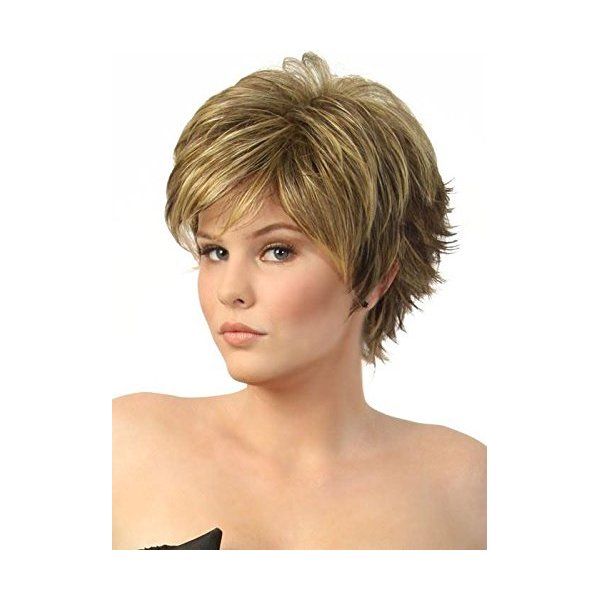 Raquel Welch Wigs Fascination Wig Color RL12/22SS SHADED CAPPUCCINO Heat Friendly Synthetic Women's Short Flirty Razored Cut Memory Cap II Base