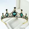 TOCESS Green Crown Tiara for Women, Vintage Princess Crown Queen Tiara with halo Crystal Emerald Rhinestone for Girls Bridal, Wedding, Pageant, Halloween, Prom Birthday Festival Party