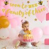 2 PCS Soon to Bee a Family of Three Baby Shower Banner Welcome Baby Party Banner Mom to Bee Dad to Bee Party Supplies Baby Shower Decoration