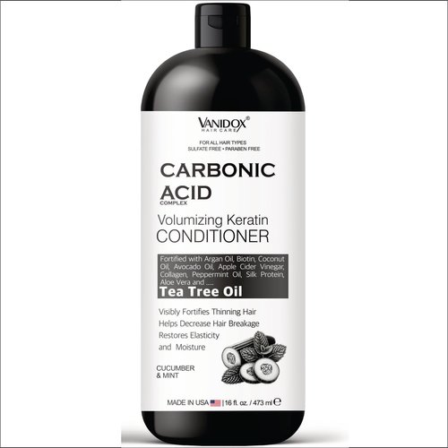 VANIDOX Carbonic Acid Conditioner for Men and Women, Sulfate-Free, Hair Growth Conditioner, Hydrating Conditioner with DHT Blocker, Scalp Cleansing Formula, Cucumber and Mint Scent - 16 fl oz