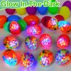 AMENON Easter Basket Stuffers 12 Easter Eggs with 12 Light Up Egg Shaped Fidget Stress Balls Squishies Squeeze Stress Relief Toys, Easter Gift for Kids Adults Surprise Egg Hunt Party Favor