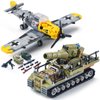 WW2 Military Toy Building Block Set, Compatible with Lego, Create The Karl Giant Mortar Tank and BF109 Fighter Plane, Perfect Military Toy Gift for Boys, and Teens Aged 8-14 (1015 Pieces)