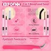 Eefofnn DIY Lash Extension Kit Fluffy Mink Cluster Lashes Kit Natural Volume Eyelashes Extensions with Lash Bond and Seal Tweezers 50D Eyelash Clusters 10-18MM Fluffy Individual Lashes Extension Kit