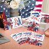100 Pcs 4th of July Napkins Decorations, Disposable Vase Flower Patriotic Memorial Paper Guest Napkins, Red White and Blue Decorative Hand Towels for Independence Veterans Memorial Day Party Supplies
