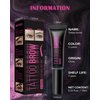 Peel Off Tattoo Eyebrow Gel-2Pcs Brown Tattoo Peel Off Eyebrow Gel Tinted, Long Lasting Waterproof Transfer-proof Tattoo Brow Peel Off Tinted Gel Brow Last Up to 3 Days, with Brow Stencil & Brush-02#