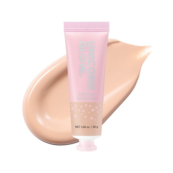 UNICORN GLOW HYDRATING FOUNDATION #2 LIGHT VANILLA Collagen Serum + Hyaluronic Acid + Ceramide Anti-Aging