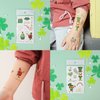 10 Sheets St. Patrick’s Day Temporary Tattoos,Lucky Shamrock Leprechaun Glow in The Dark Tattoos Green Clover Irish Designs Paint Art Luminous Tattoo Stickers for Kids and Women Parade Party Supplies