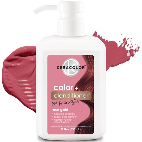 Keracolor Clenditioner for Brunettes ROSE GOLD Hair Dye - Semi Permanent Hair Color Depositing Conditioner, Cruelty-free, 12 Fl. Oz.