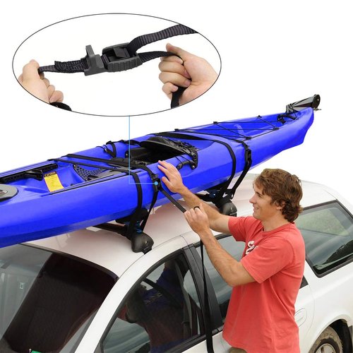 Mind and Action 16 Ft Sturdy Tie Down Strap Lashing Strap with Rubber Padded Cam Lock Buckle,for Car Roof Rack,Kayak Canoe SUP Surfboard Tie Down,Boat Trailer Tow Strap(4 Pack)