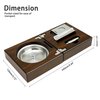 OYHBO Wooden Cigar Ashtray Set with Cigar Cutter and Punch - Foldable Travel Compact Cigar Holder Ashtray Collection Gift