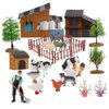 SIENON 12Pcs Realistic Mini Farm Animal Figurines - Plastic Barn Playset, Cake Toppers, Educational Toys for Kids Toddlers