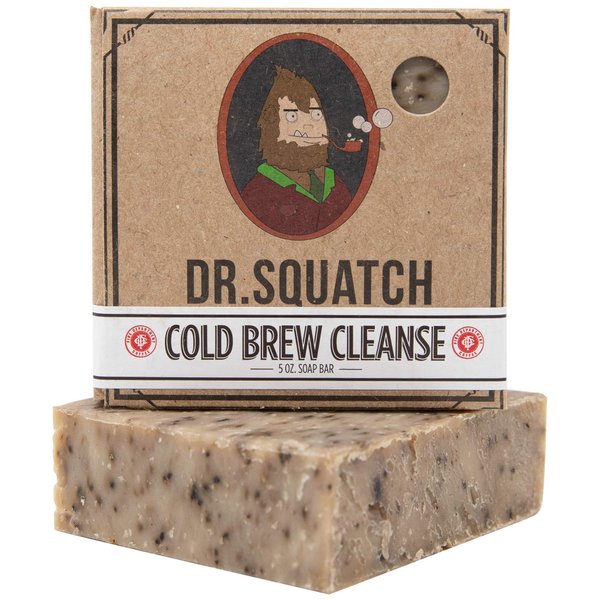 Dr. Squatch Cold Brew Cleanse Coffee Soap Bar – Blend of Shea Butter, Salt, Kaoilin Clay, and Some Top Notch Coffee Beans – Organic Handmade in USA