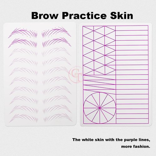 1pc Double Sided White Silicone Nano Hair Stroke Practice Skin Permanent Makeup Microblading Practice Pad Sheets for Eyebrow Training