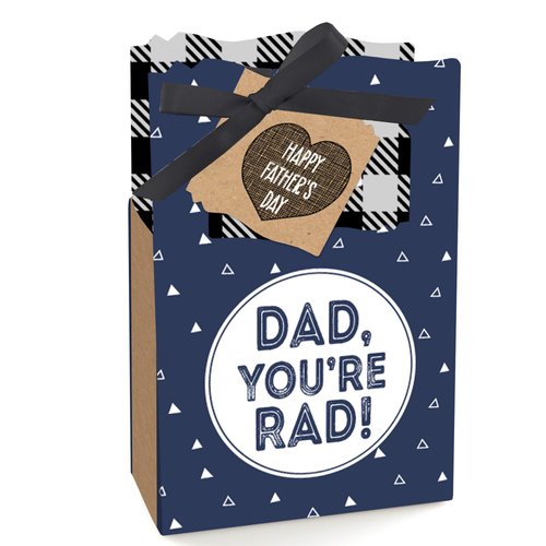 Big Dot of Happiness My Dad is Rad - Father’s Day Party Favor Boxes - Set of 12