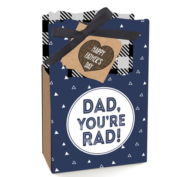 Big Dot of Happiness My Dad is Rad - Father’s Day Party Favor Boxes - Set of 12