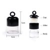 2Pcs 10 Gram Plastic Powder Case Face Powder Jar Container with Sifter Black Lid and Powder Puff for Blusher Makeup Loose Powder