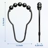 Titanker Shower Curtain Rings, Black Shower Curtain Hooks for Shower Curtain Rust Proof Metal Shower Rings Hooks for Bathroom Shower Curtains Rods Hangers - Set of 12, Black