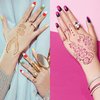 16 Sheets Henna Tattoo Stencils Kit Reusable for Women Girls and Kids, 130+ PCS Tattoo Templates,Temporary Indian Arabian Glitter Airbrush Tattoo Stencils for Face Body Paint DIY