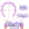 ACO-UINT 6Pcs Spa Headbands and Wrist Washbands Set, Skincare Headbands Sponge Face Wash Headband Makeup Headband, Terry Cloth Headbands Face Towel Wristbands Puffy Hair Band for Washing Face